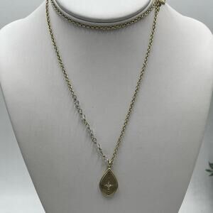 Silpada K & R Weekender Gold Plated‎ Teardrop Crystal Accent necklace KRN0084